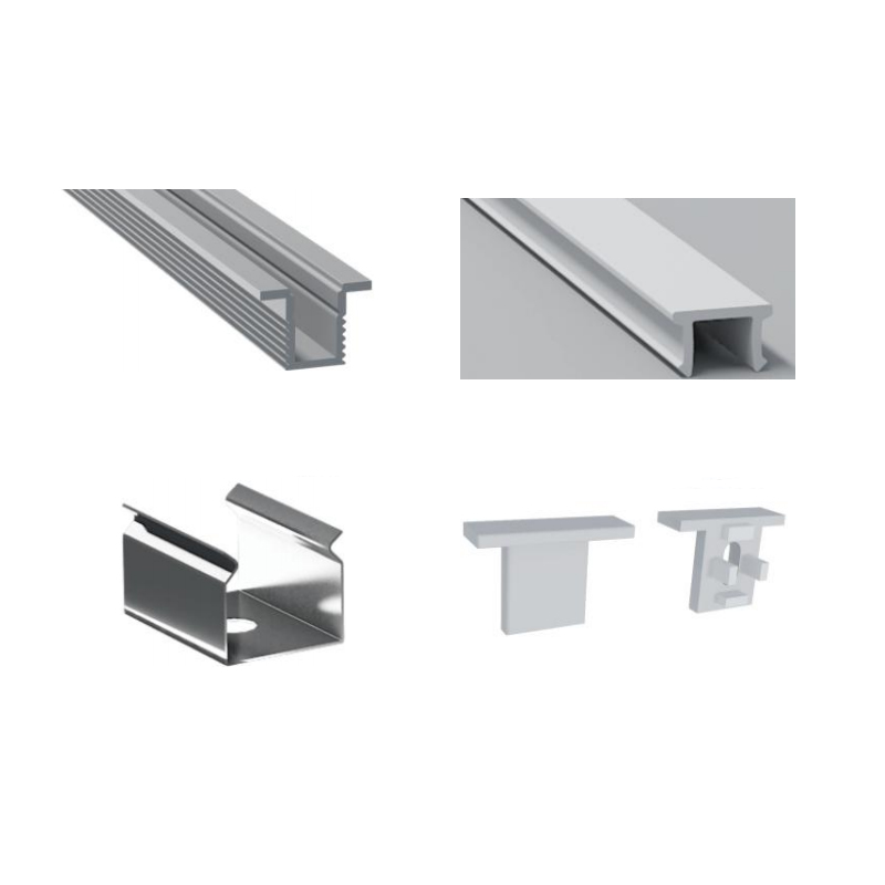 Recessed Black Aluminum LED Profile For 5mm Ultra Narrow LED Strip Recessed Black Aluminum LED Profile For 5mm Ultra Narrow LED Strip